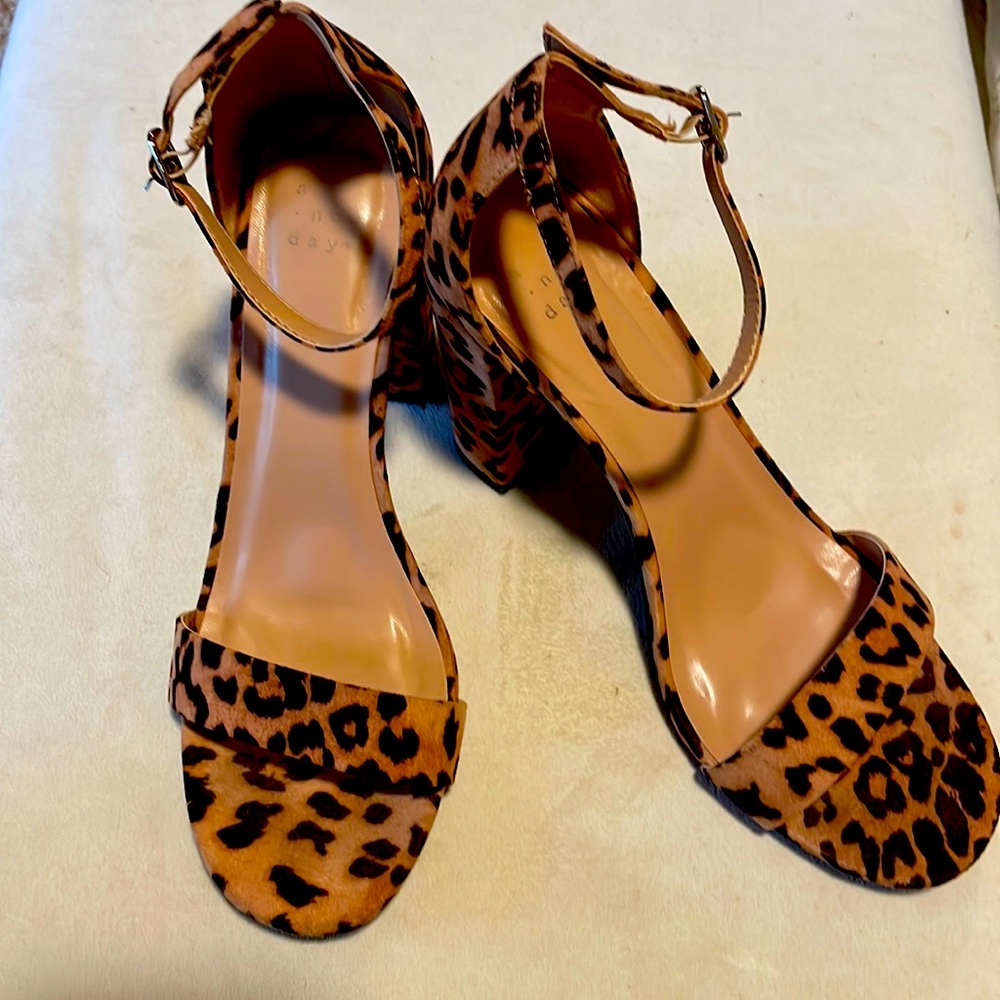Leopard block heels